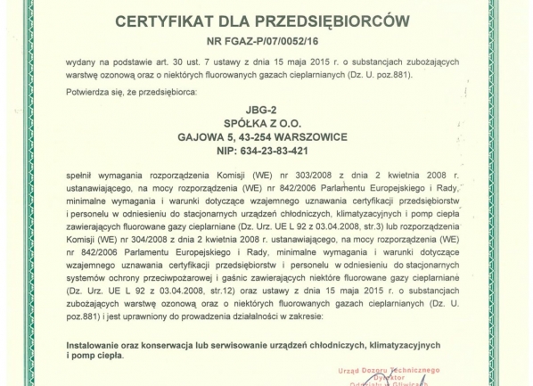 FGAZ Certificate